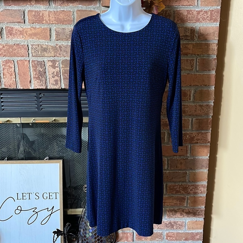 Banana Republic Blue & Black Patterned Dress